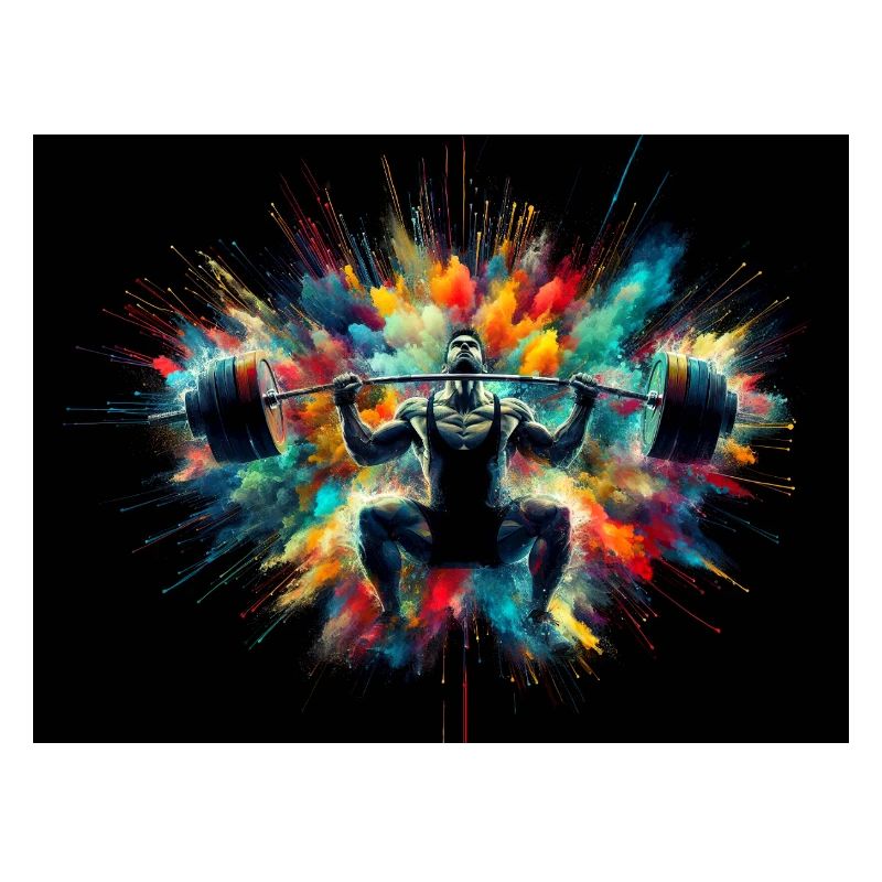Illustration spectaculaire d’un haltérophile