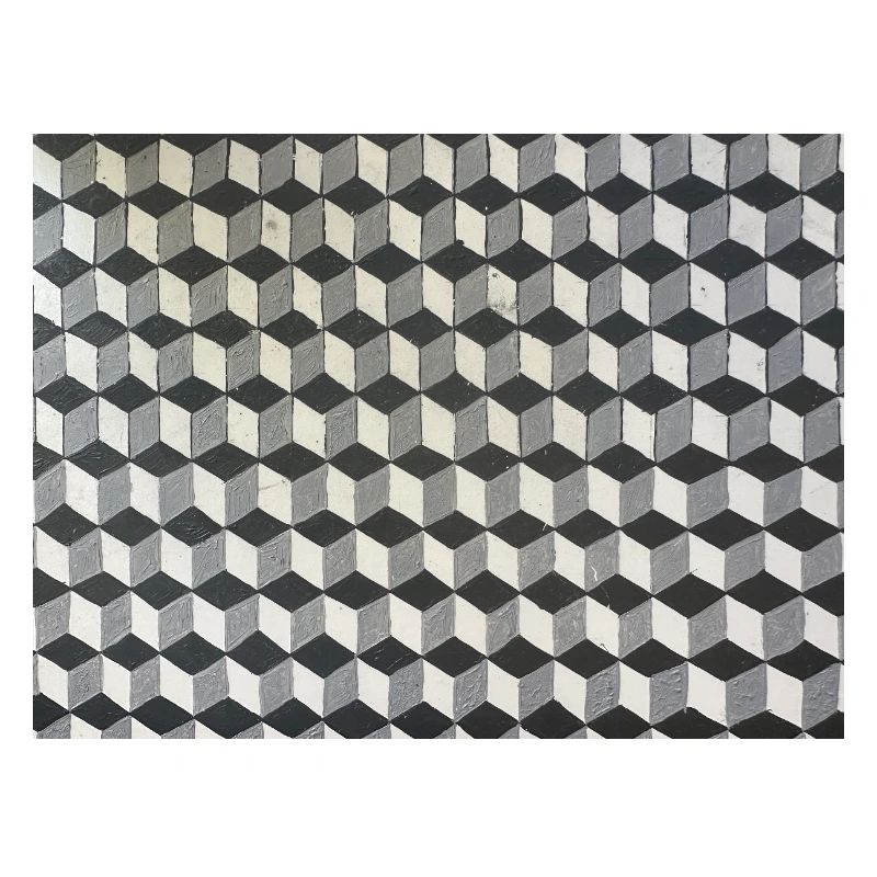 Three-dimensional cubes grayscale