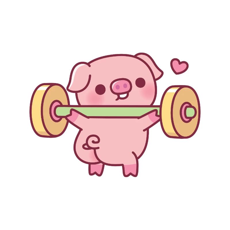 Funny Piggy Doing Squats With Weights