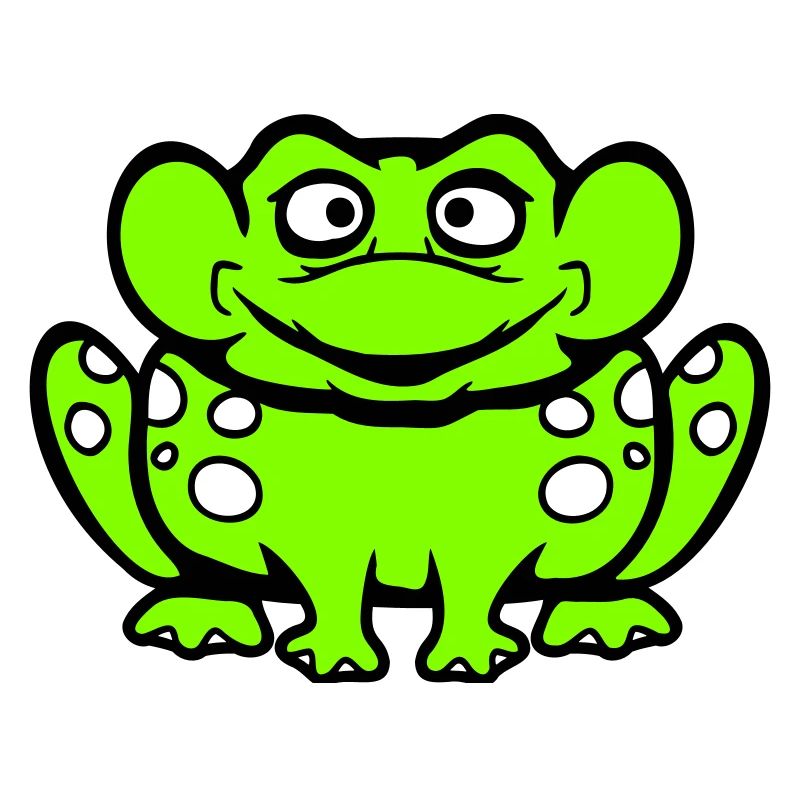 grenouille crapaud rire drôle idiot effronté assis bande dessinée