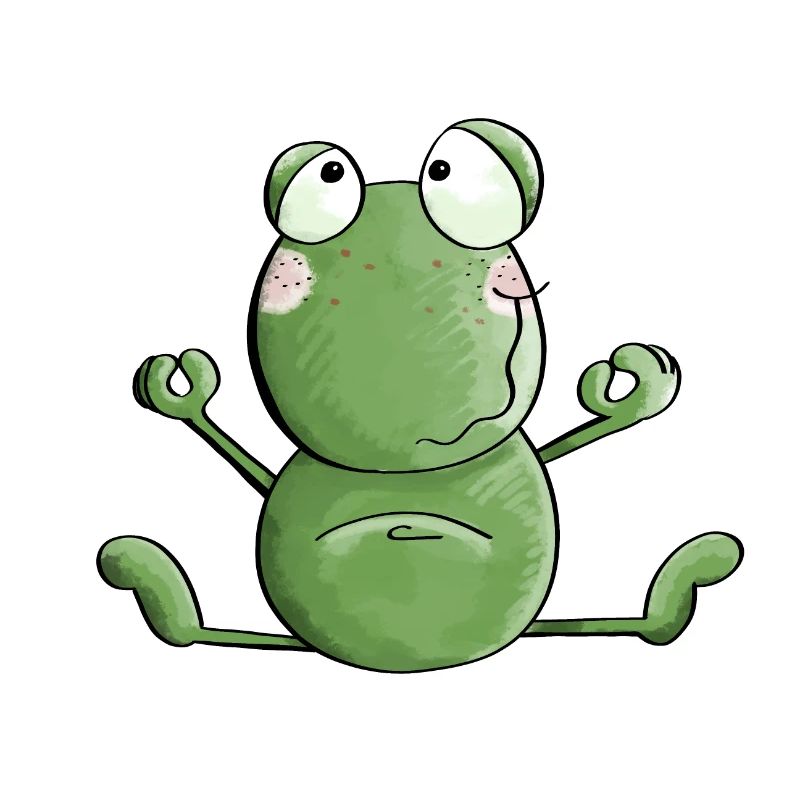 Frog makes yoga - frogs - meditation - toad