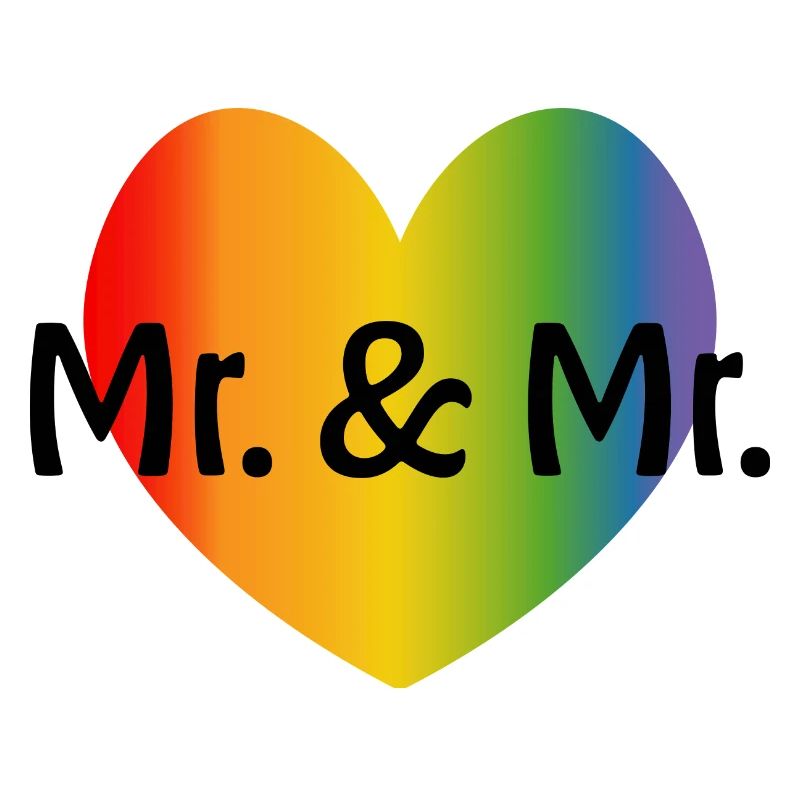 Rainbow Mr and Mr 2 rainbow heart