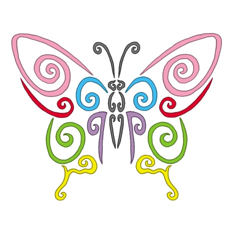 Symbol eines mehrfarbigen Schmetterlings
