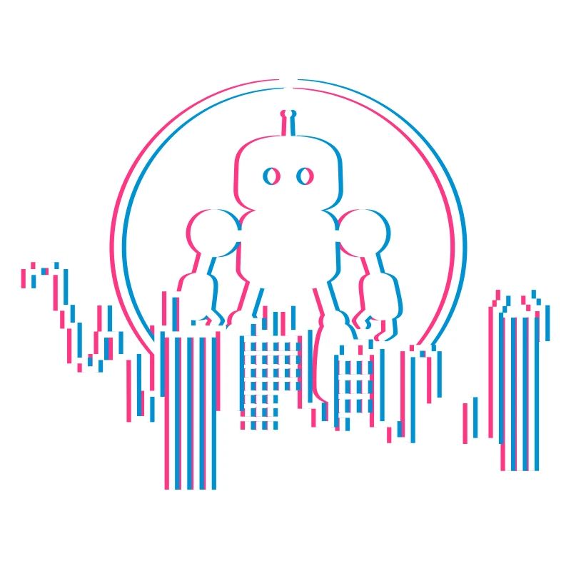 Robot City Skyline – 3D Science-Fi Future Design