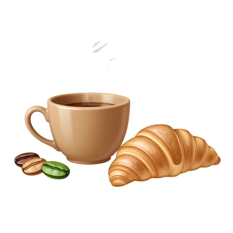 Kaffee Croissant Moment