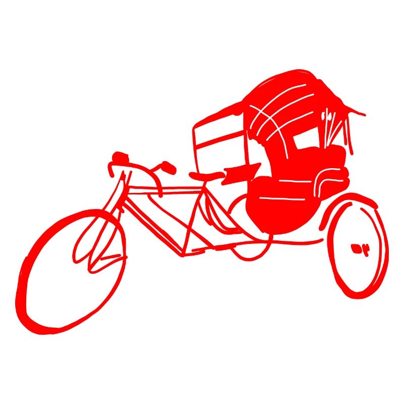 Rikscha in rot