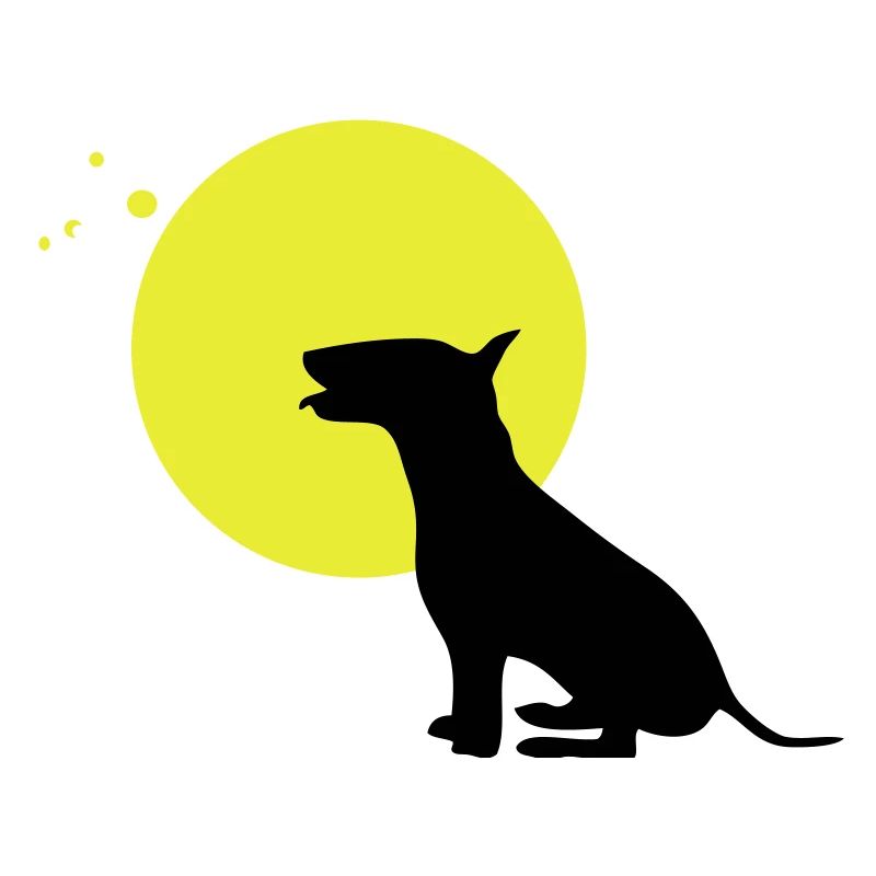 Mondsilhouette Hundedesign