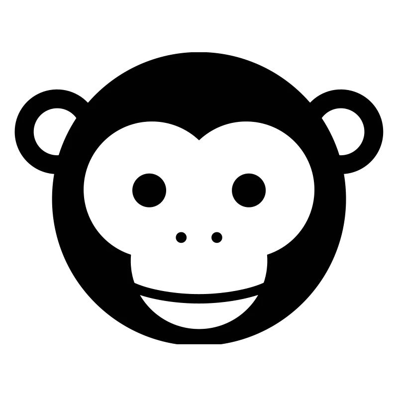 Tête de singe - Dessin animé mignon au visage de singe