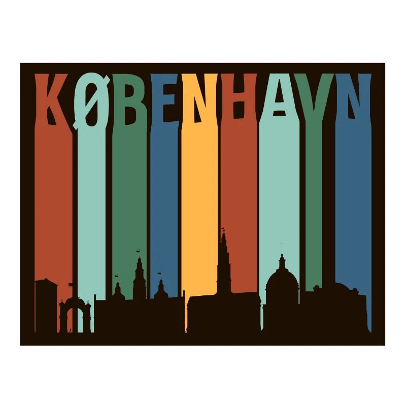 Silhouette du bloc de couleur de Copenhague