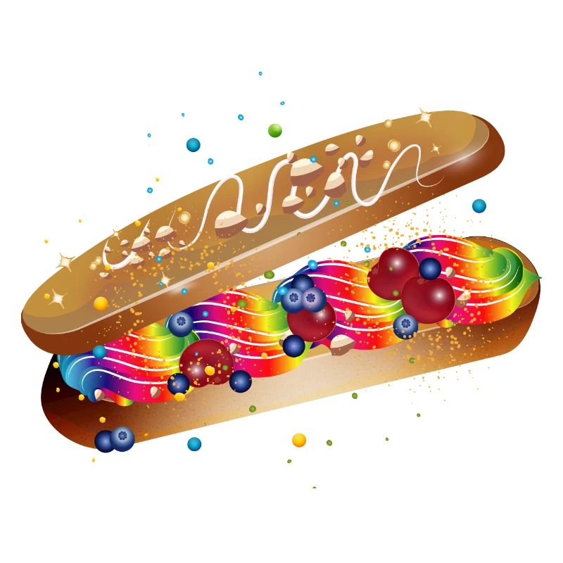 Illustration d’un éclair coloré rempli