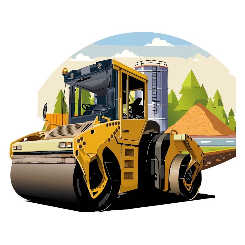 Road roller at work