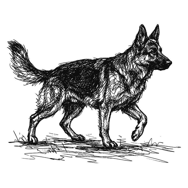 German Shepherd Sketch – German Shepherd Design