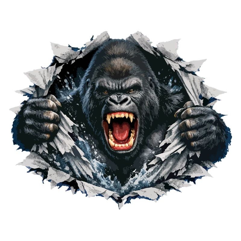 Gorilla Breaks Through: Roaring Power
