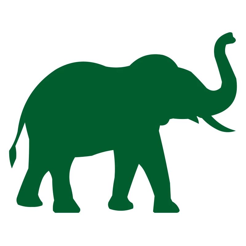 Elephant silhouette in green