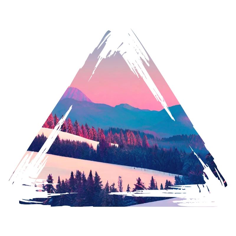 Pastel Mountain Sunset Triangle