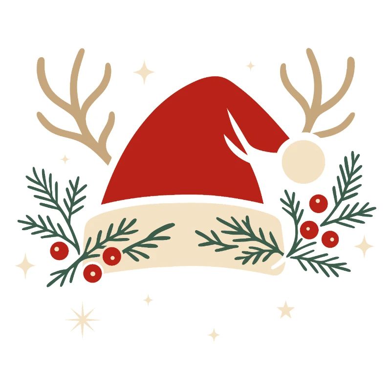 Chapeau de Noël avec bois et branches de sapin