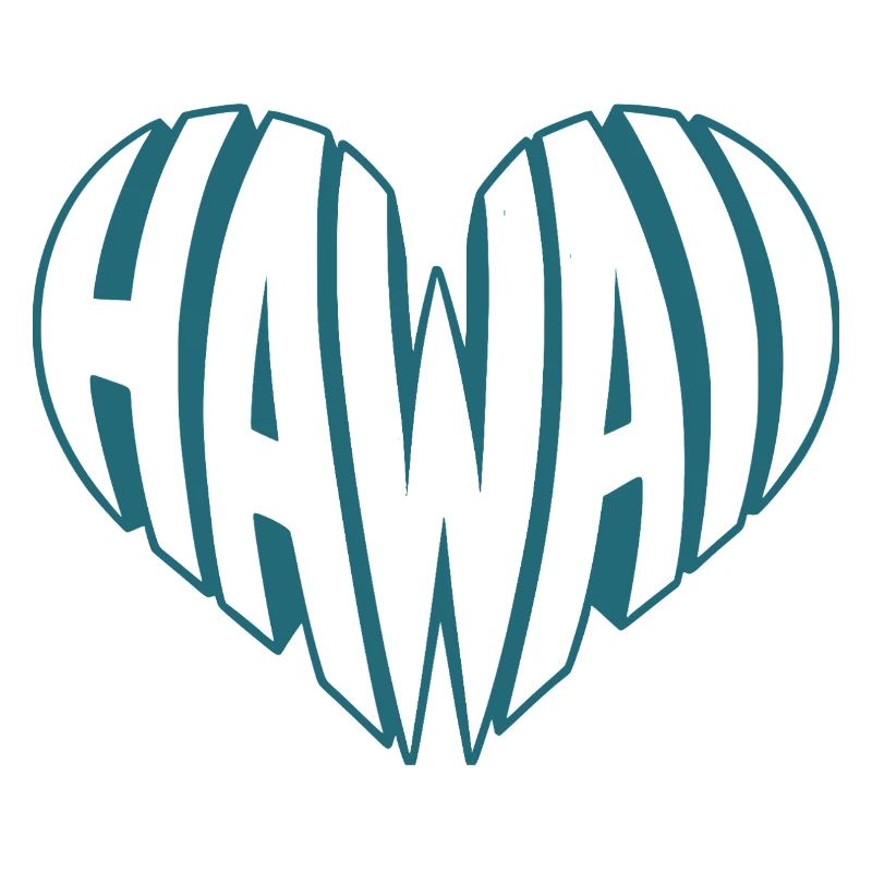 Hawaii, Hawaii Angular HeartTypo Design