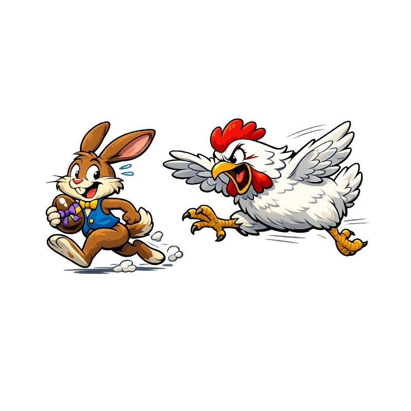 Lapin de Pâques et poule