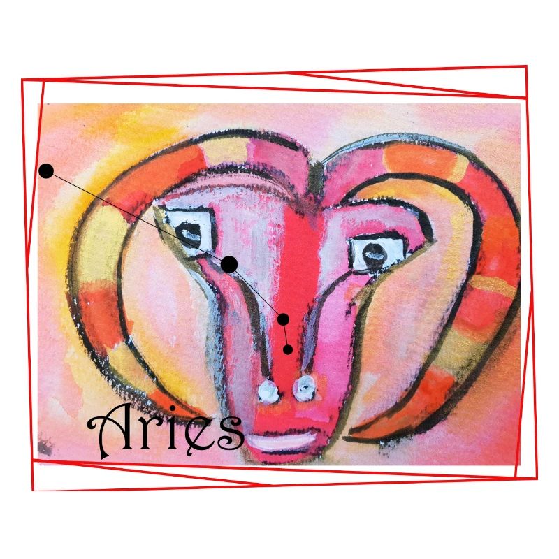Aries Rainbow Celestial Art