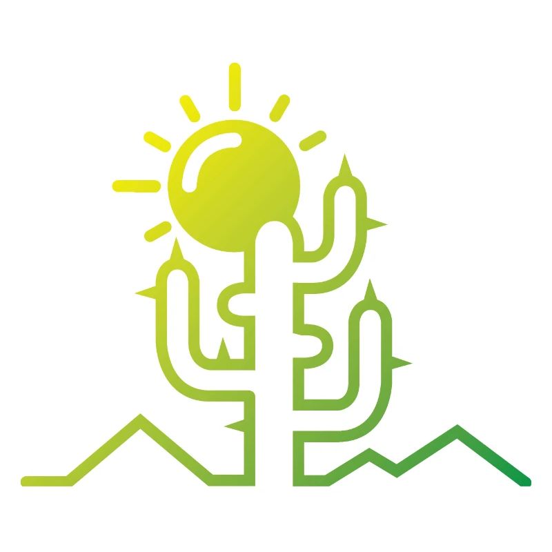 cactus Wüste Sonne Abenteuer minimal Design flat