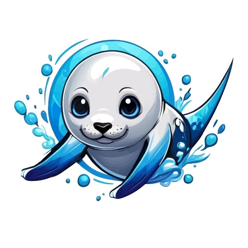 Scellé | Un bébé phoque dans la mer