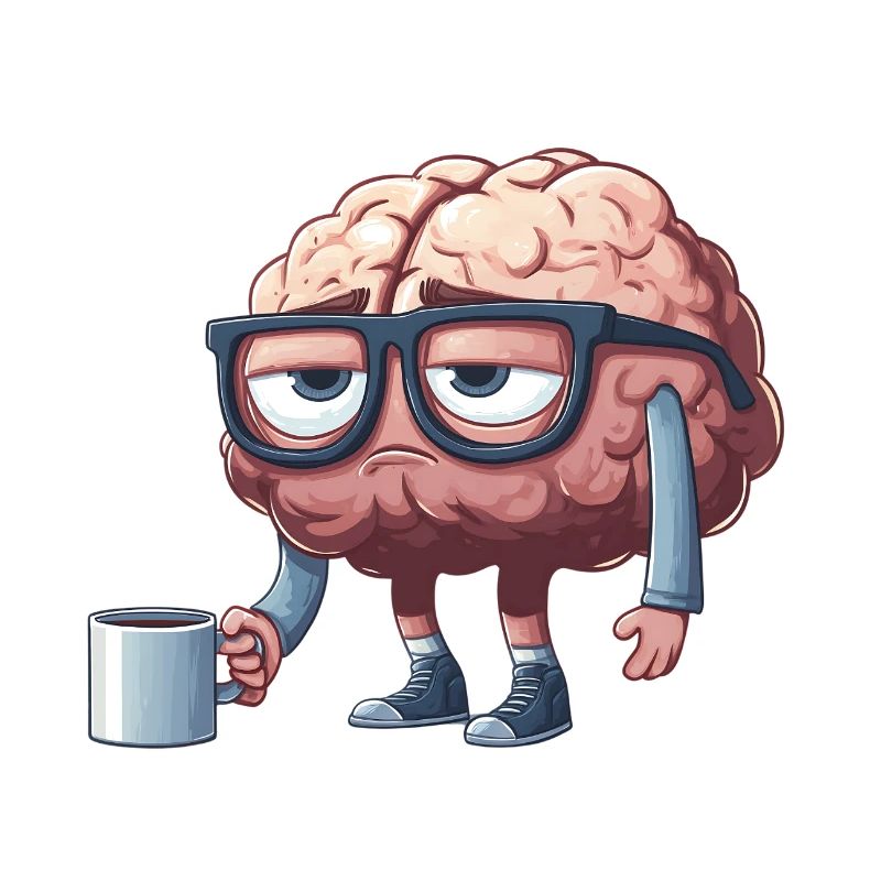 Casual brain charm with coffee