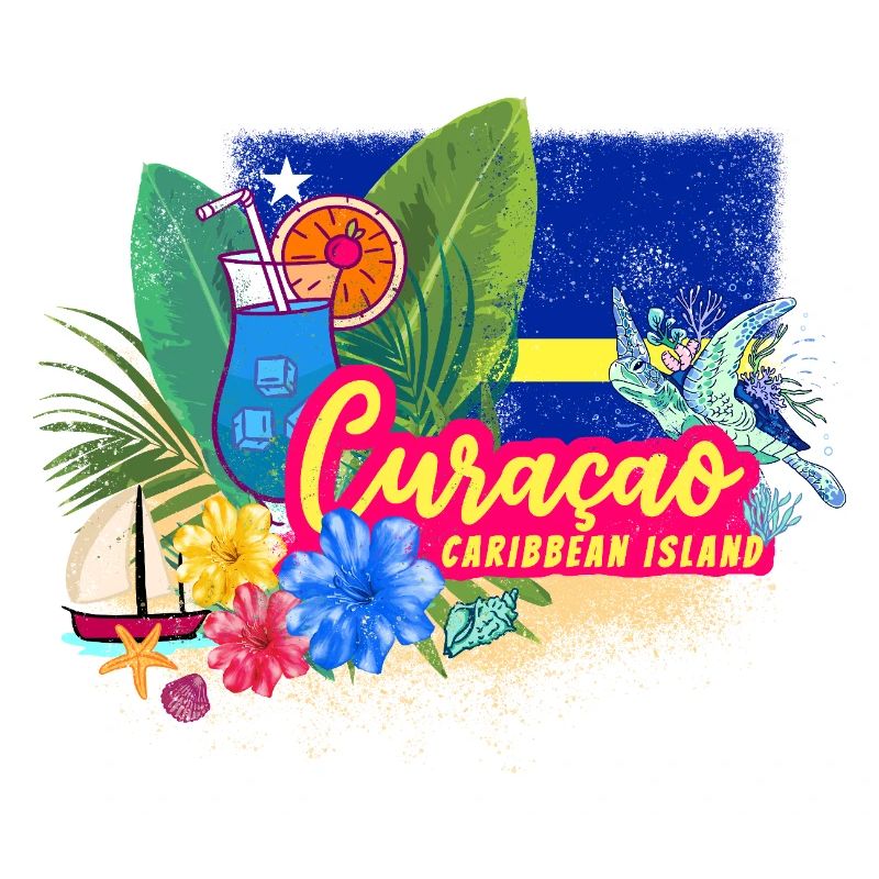 Curaçao Vintage Caribbean Souvenir with Turtle
