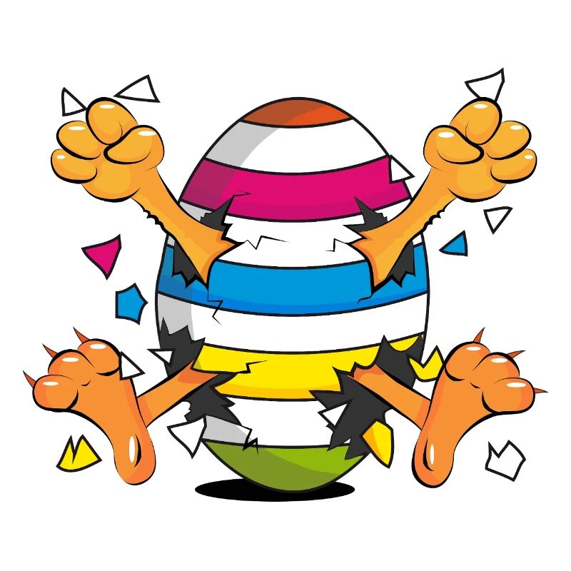 Poussin drôle dans un motif de dessin animé Easter Egg