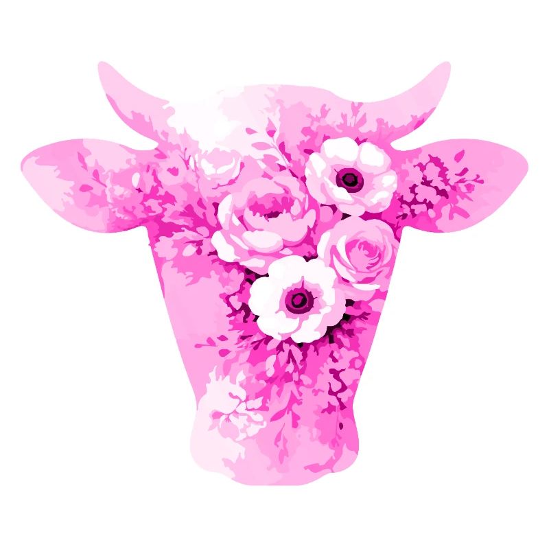 Kuh Silhouette Blumen