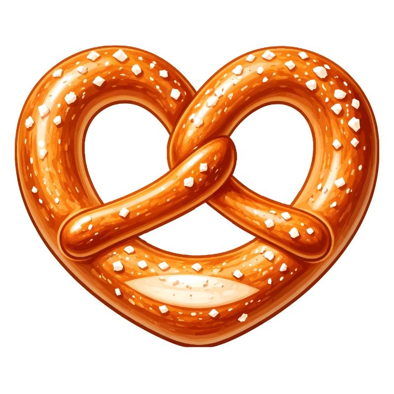 Conception de boulanger en forme de cœur de bretzel