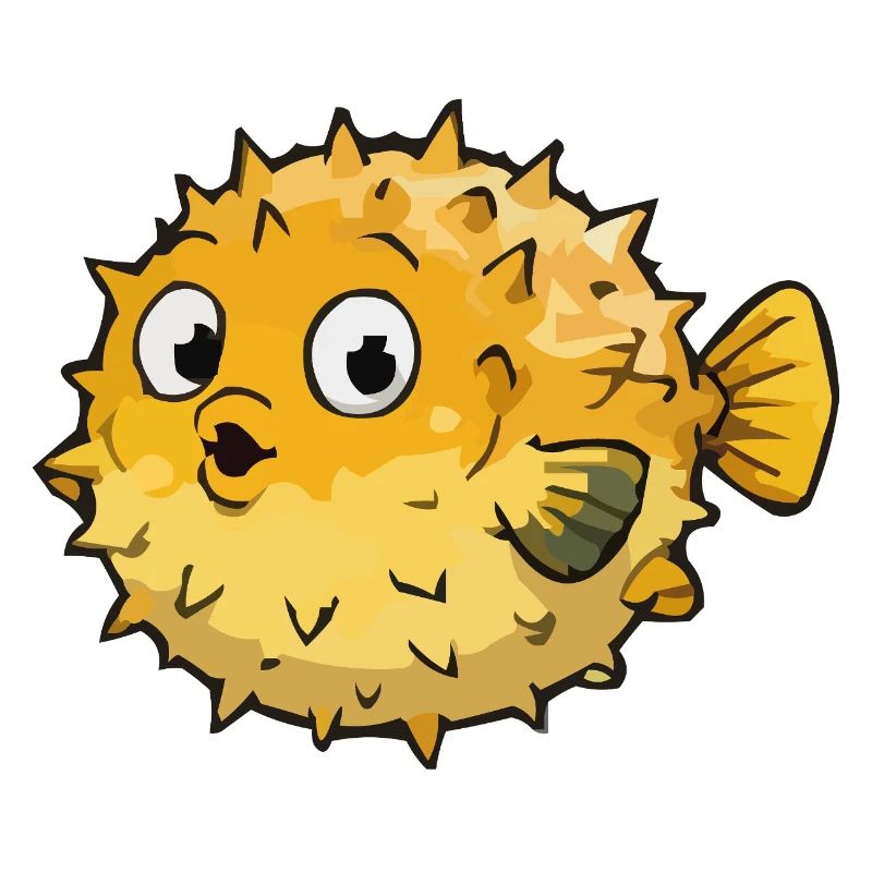 Kugeliger Pufferfisch Cartoon