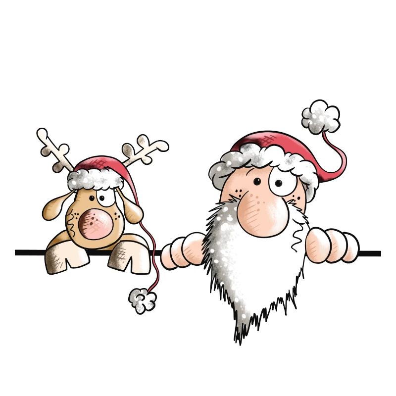 St. Nicholas and his reindeer