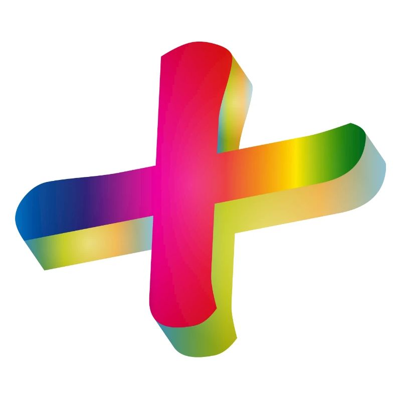 buntes Plus Zeichen in Regenbogenfarben