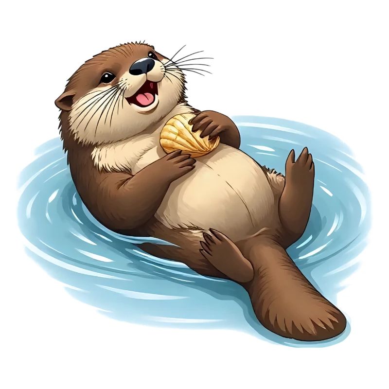Relaxed beaver with shell