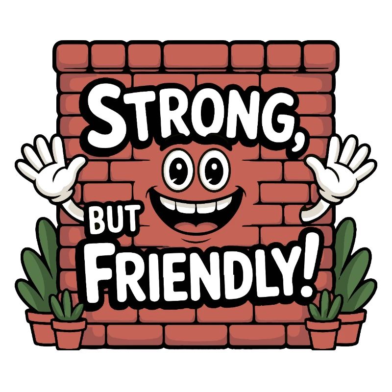 Playful Brick Wall Friendship Design