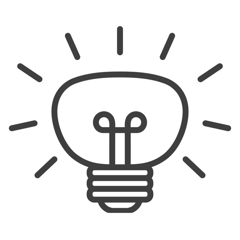 Glowing Light Bulb Line Icon
