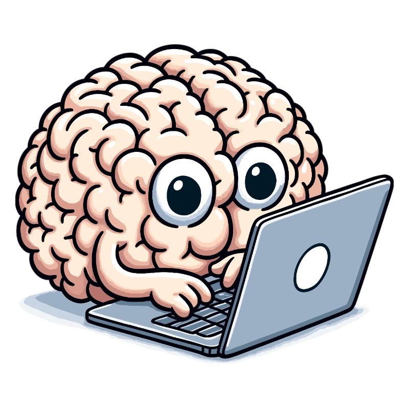 Brain on laptop