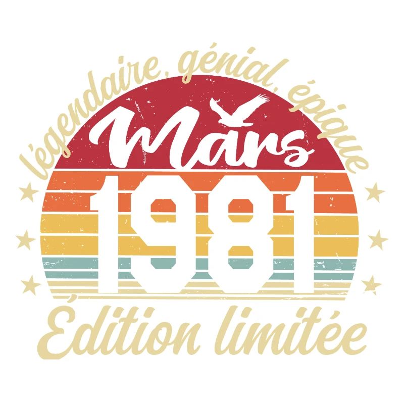 Mars 1981 45 ans Cadeau Anniversaire Mars 1981