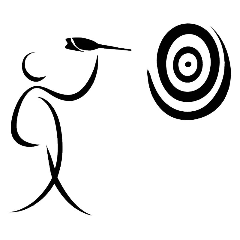 Joueur de fléchettes minimaliste avec fléchette et fléchette
