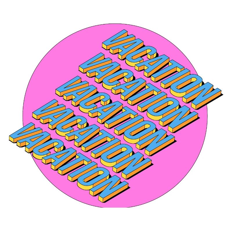 Vacances – Lettrage rétro 3D