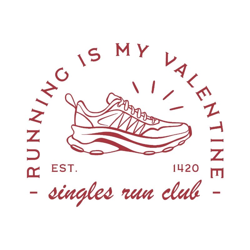 La course est mon club de course drôle pour célibataires de la Saint-Valentin