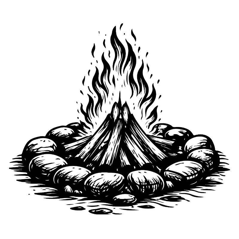 Icône du feu de camp Bois