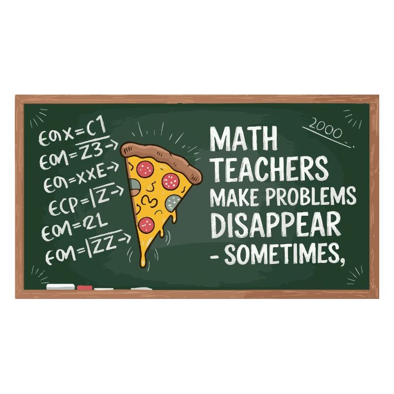 Funny Math Teacher Design Pizza & Problem Solving