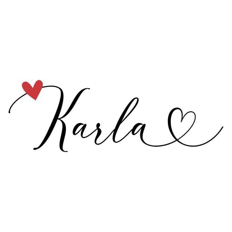 Karla Surname First name Calligraphy Heart