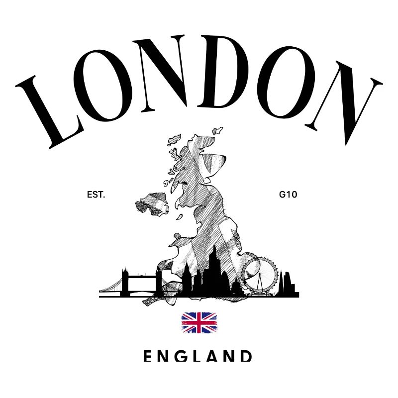 Tiny Union Jack Accent on Black