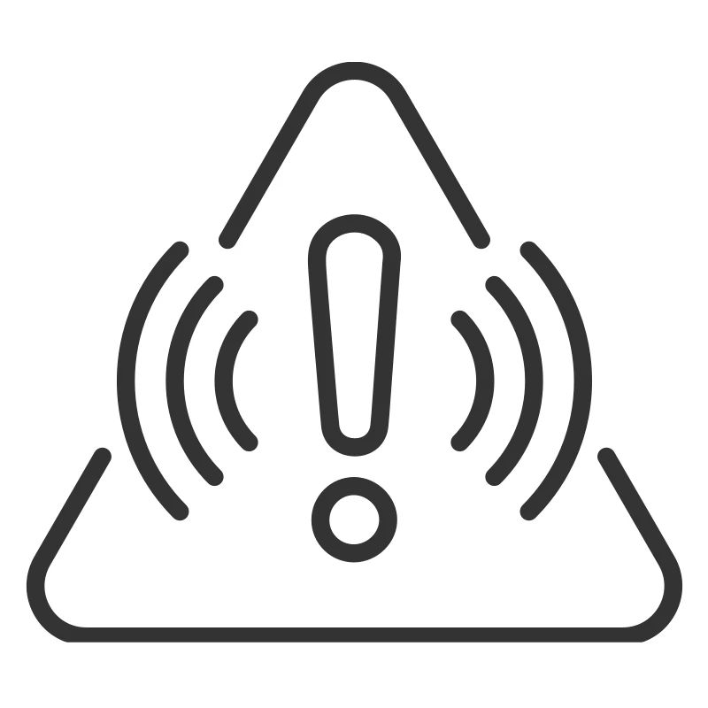 Icône d’alerte d’avertissement – Triangle avec point d’exclamation mar
