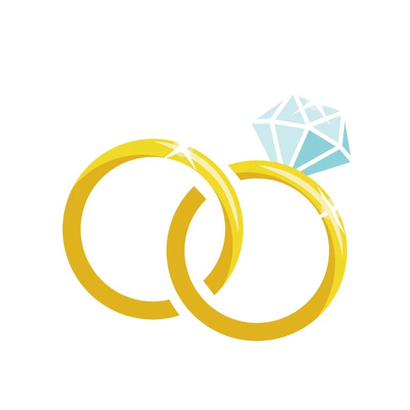 Goldene Eheringe mit Diamant