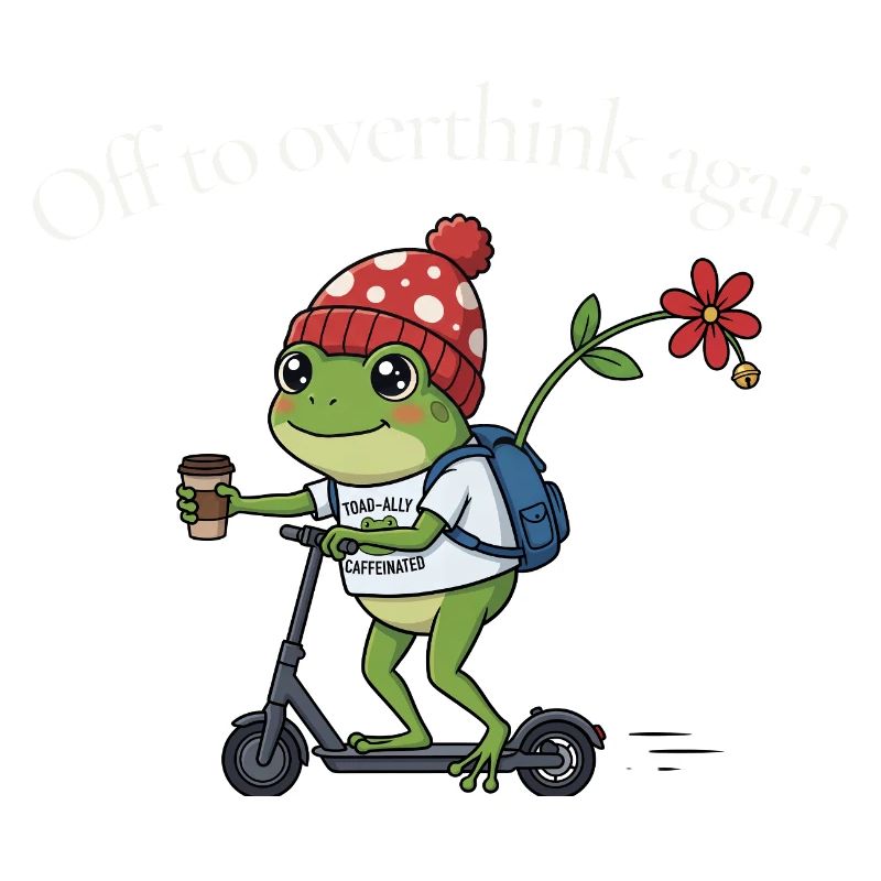 Frosch auf Roller — Überdenken