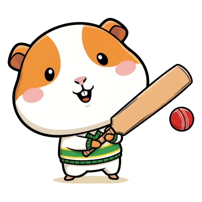 Dessin animé mignon grillon cochon d’Inde