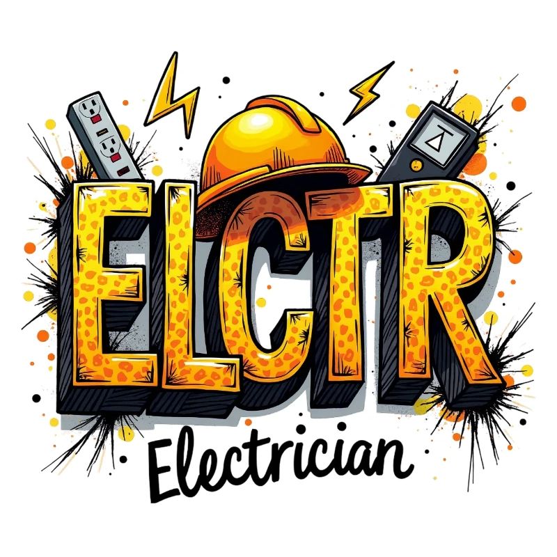 Elektriker Graffiti Stil Electrician Handwerker